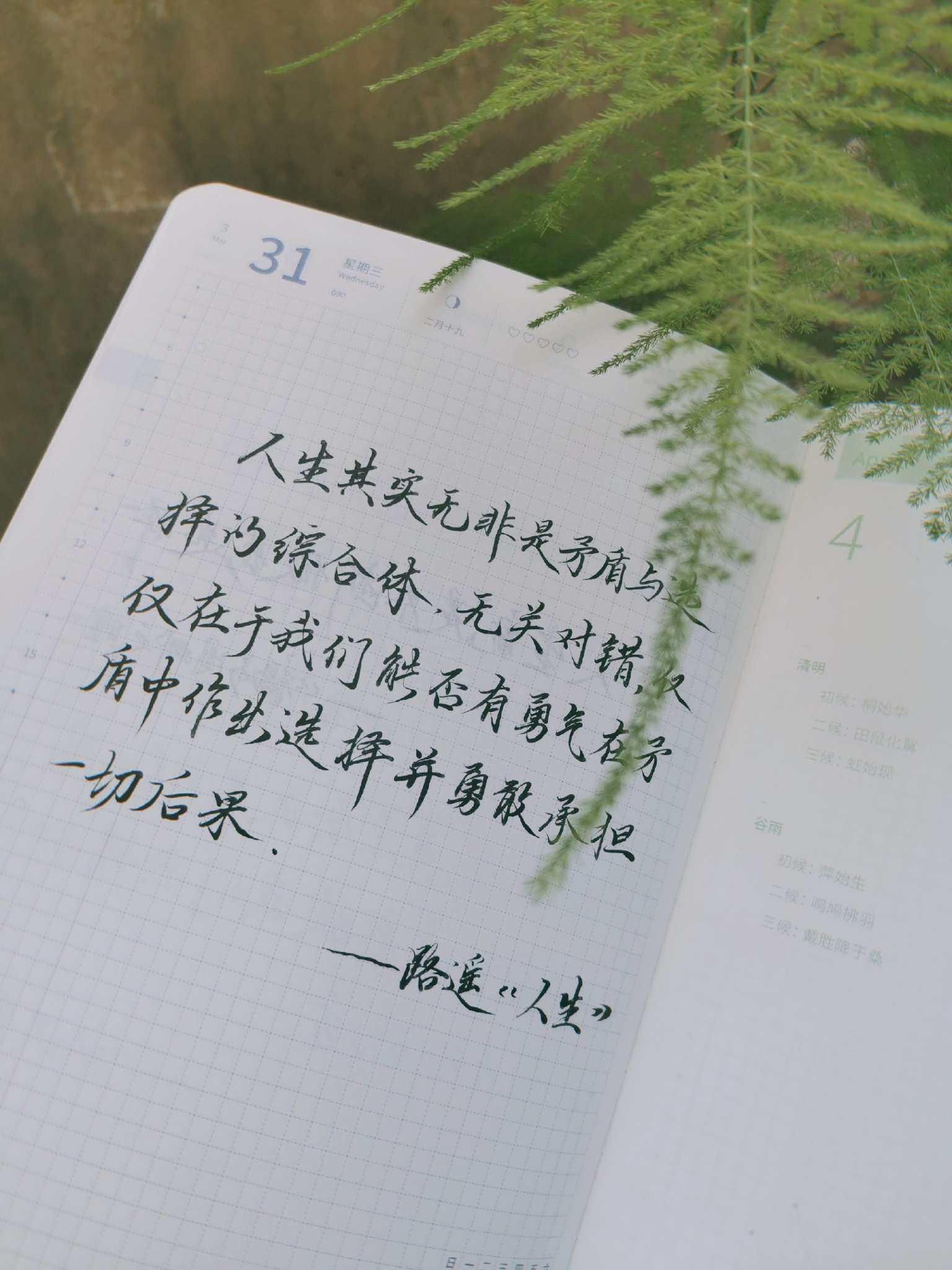 自在手帐2021年3月31日