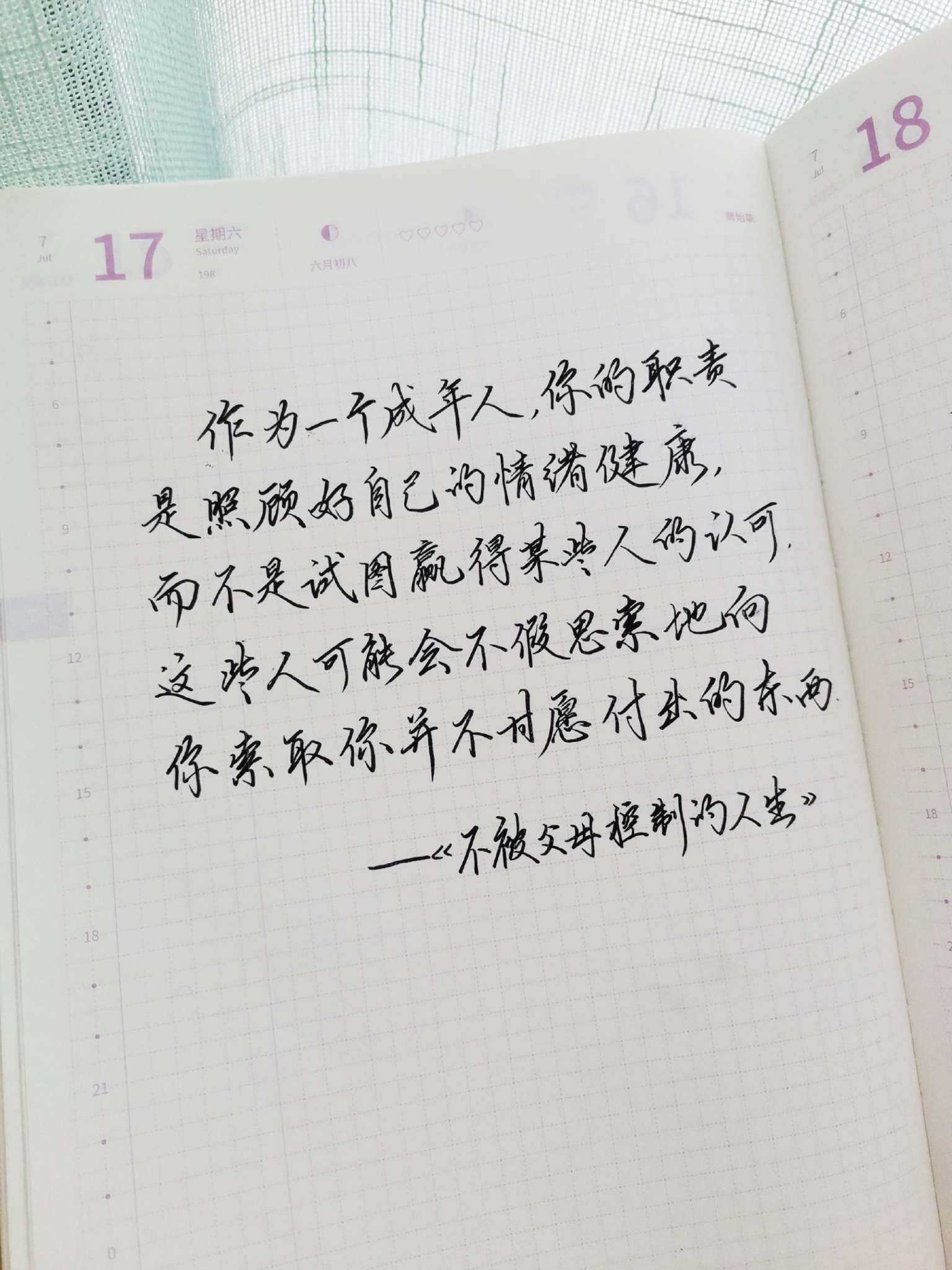 自在手帐2021年7月17日