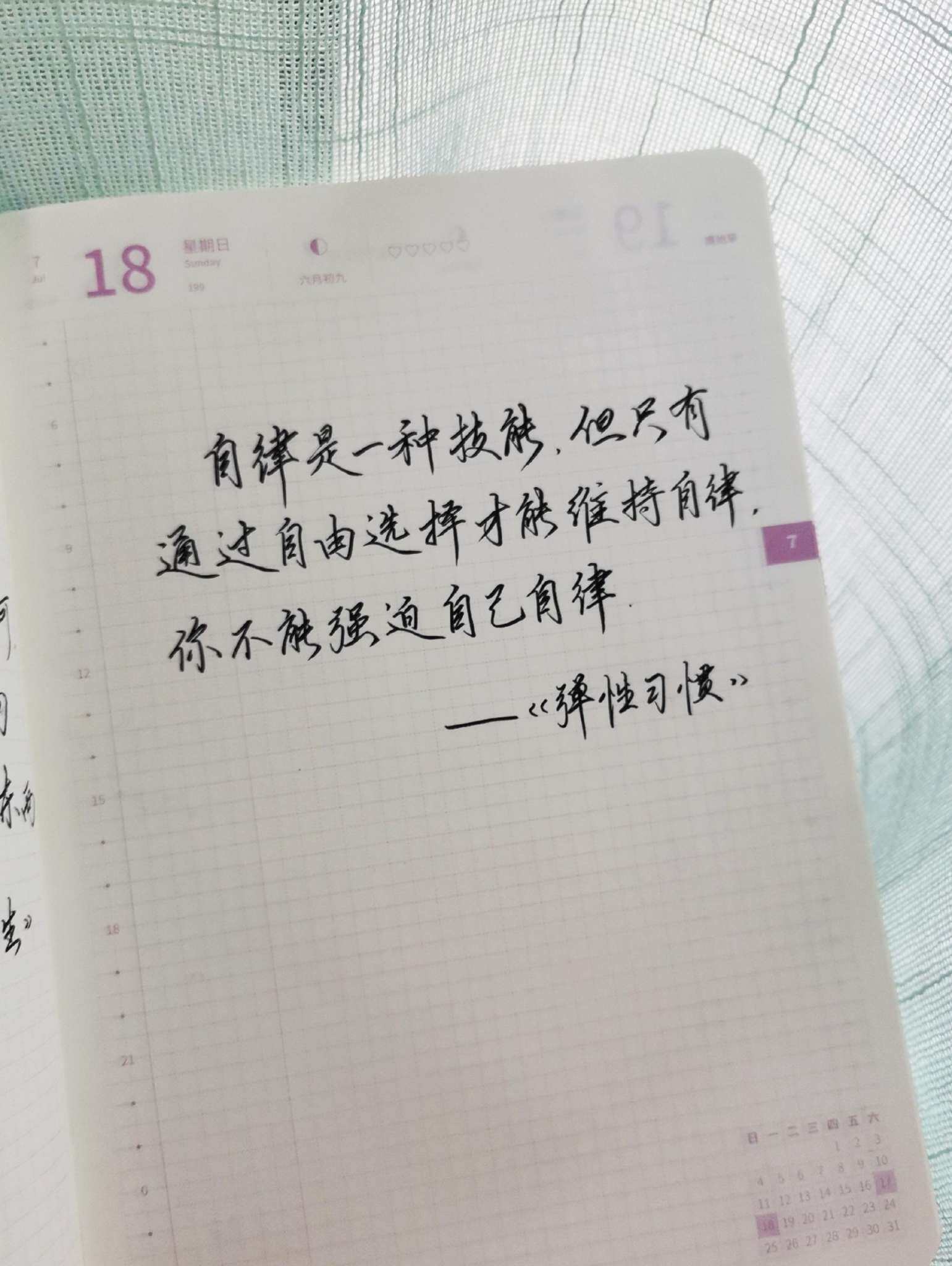 自在手帐2021年7月18日