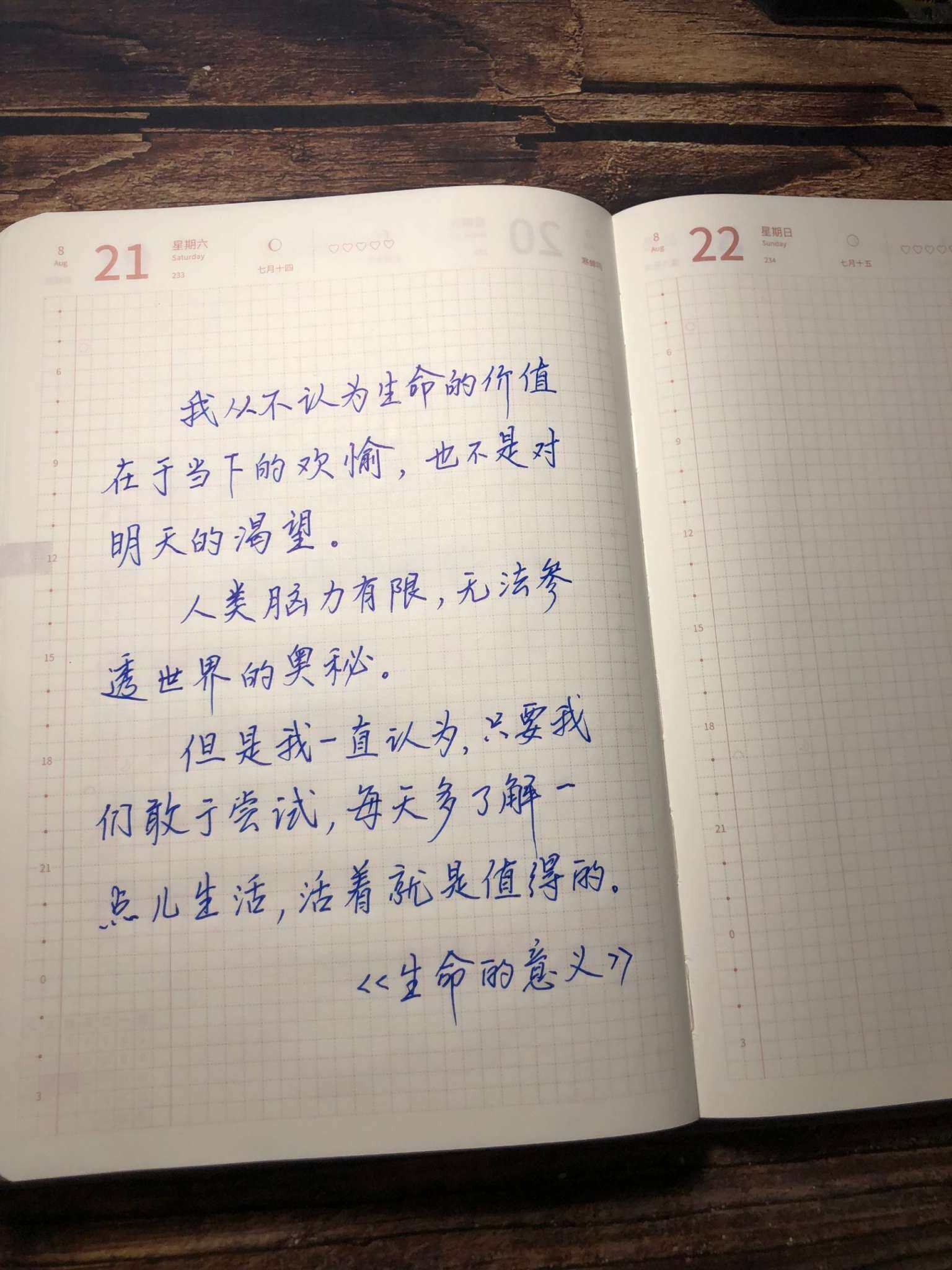 自在手帐2021年8月21日