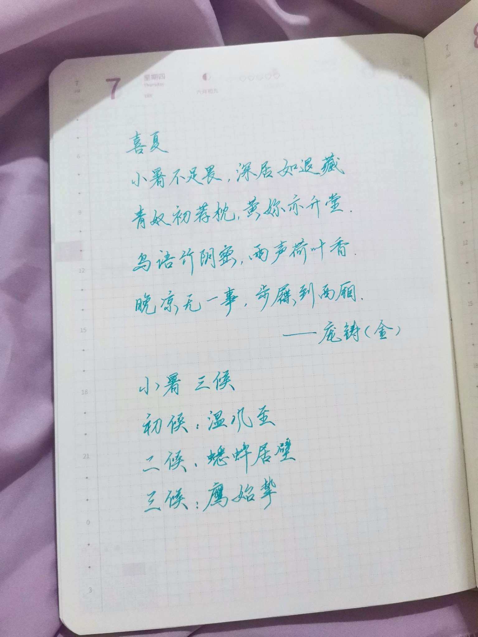 自在手帐2022年7月7日