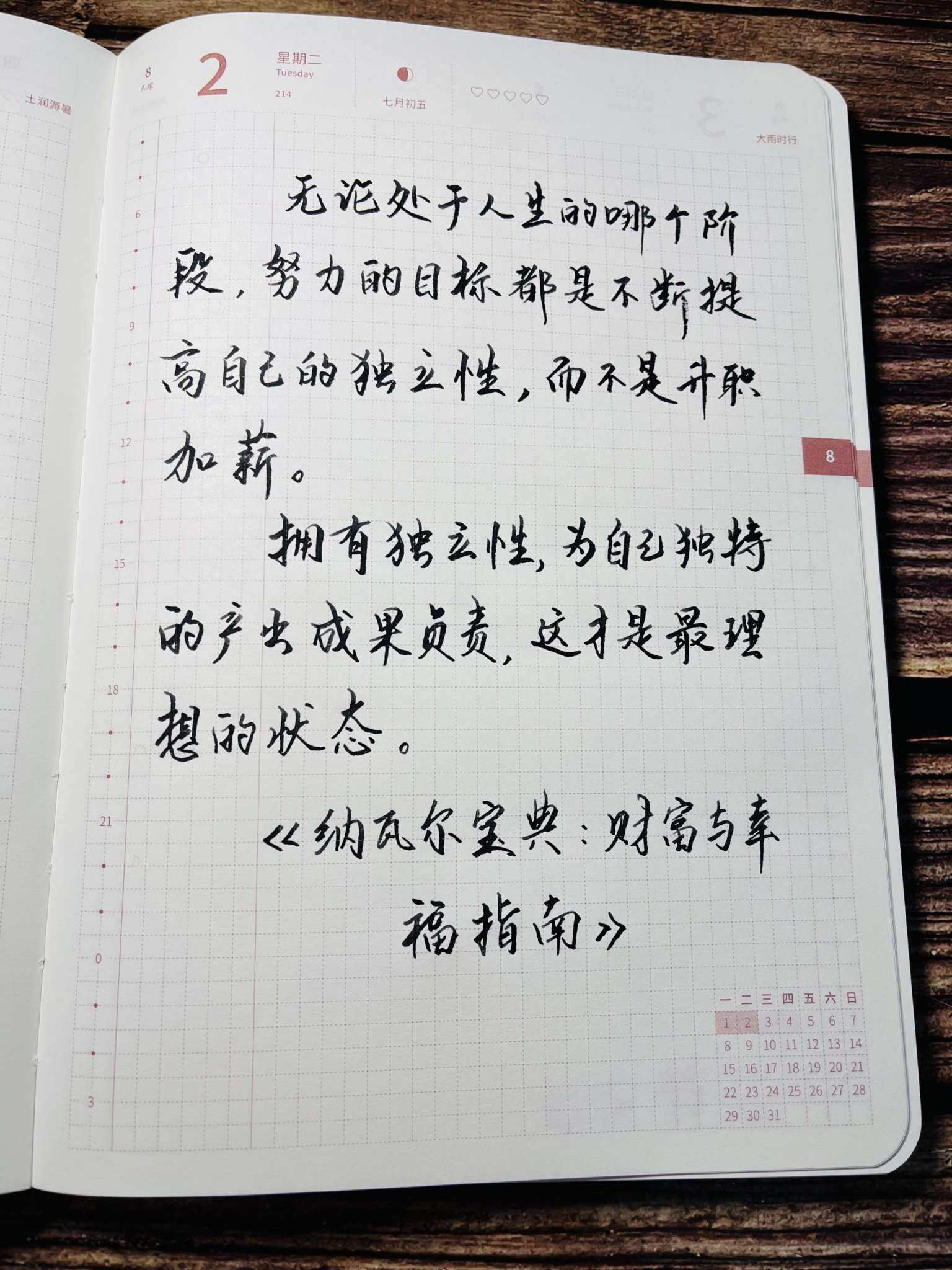 自在手帐2022年8月2日