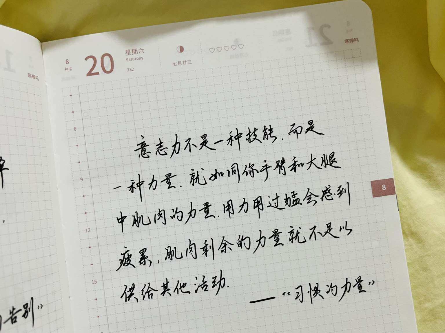 自在手帐2022年8月20日