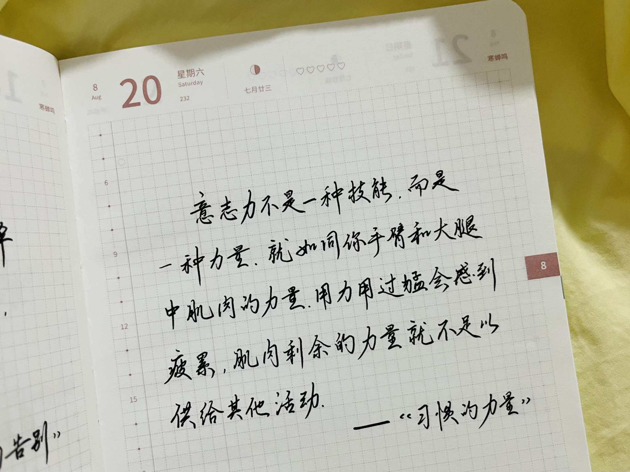自在手帐2022年8月20日