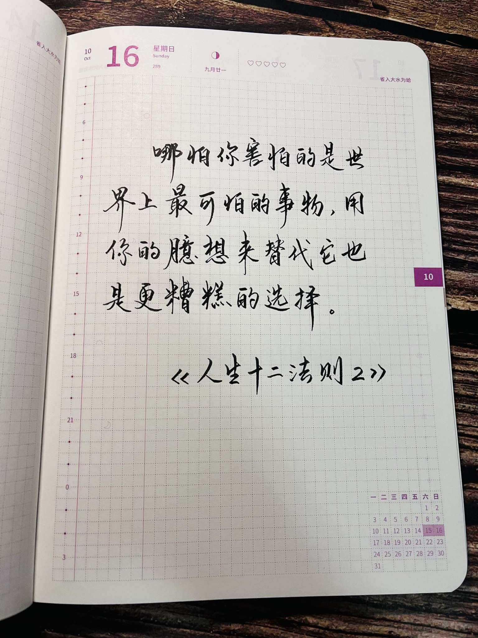 自在手帐2022年10月16日