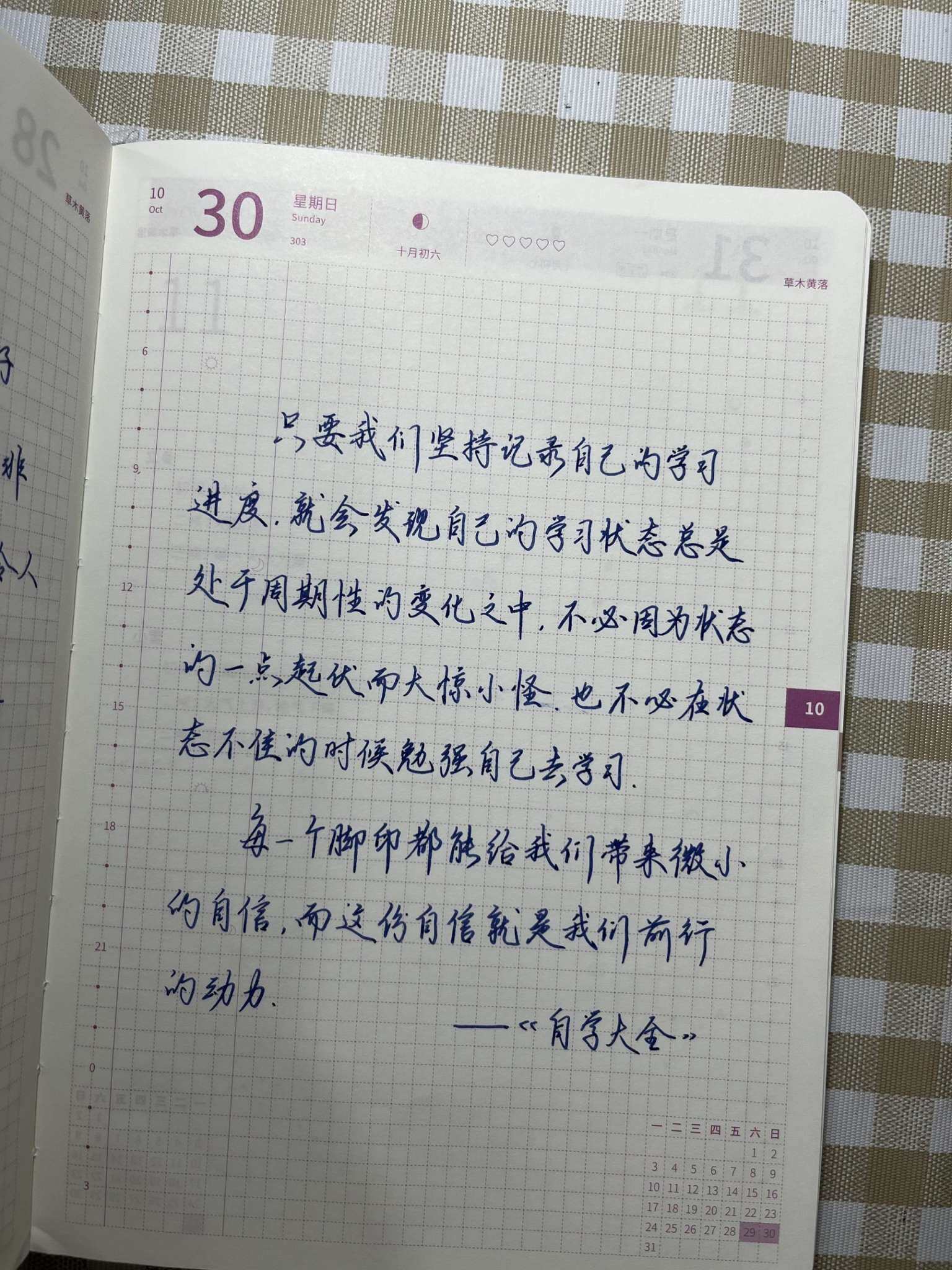 自在手帐2022年10月30日