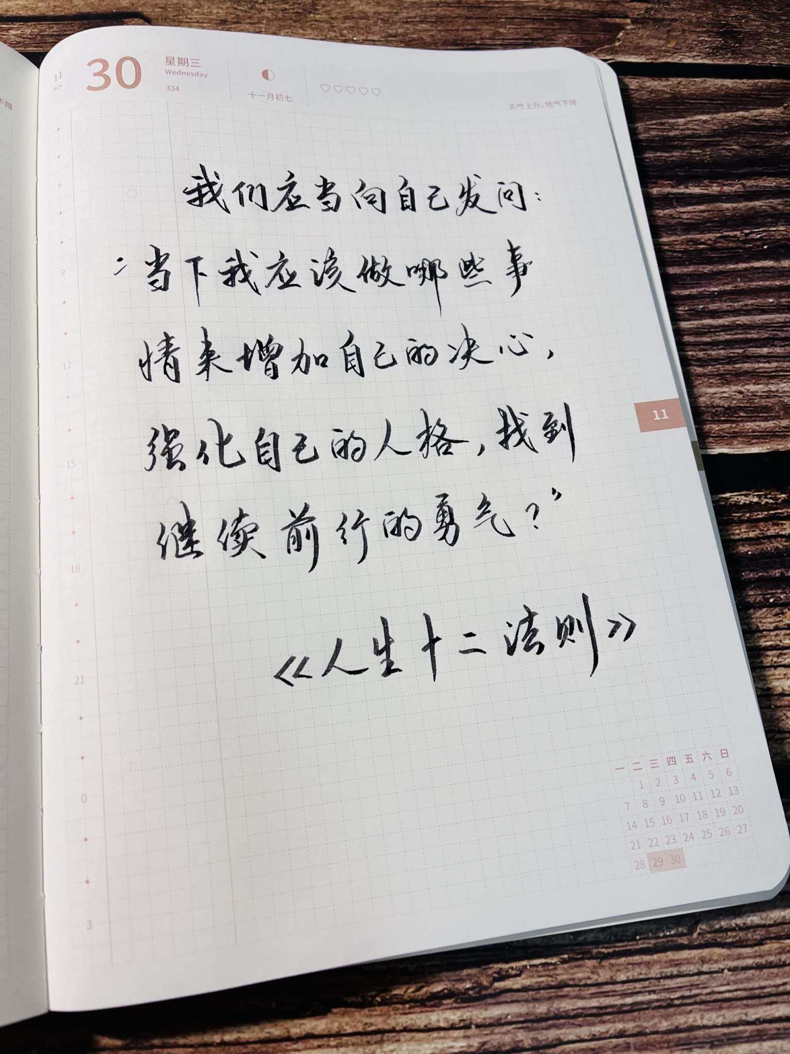 自在手帐2022年11月30日