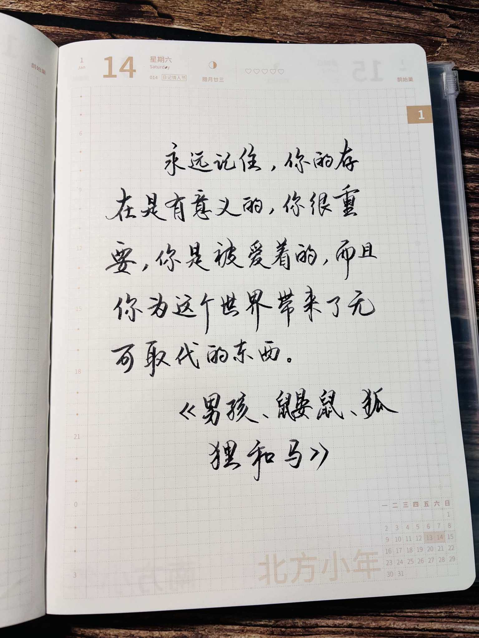 自在手帐2023年1月14日