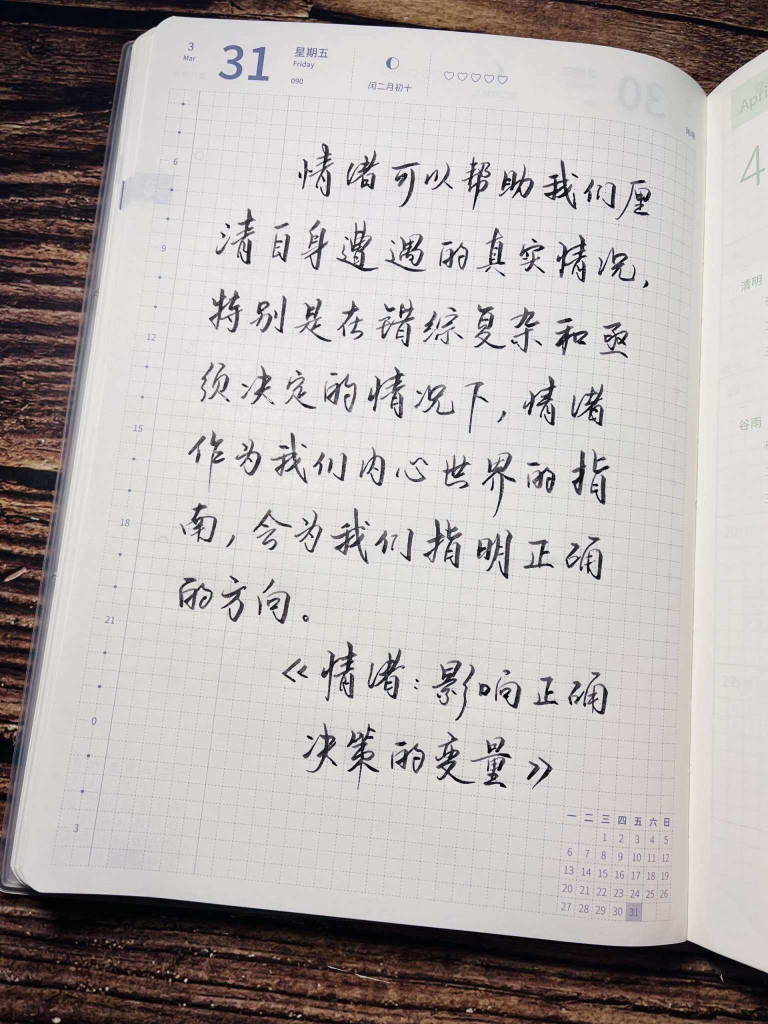 自在手帐2023年3月31日