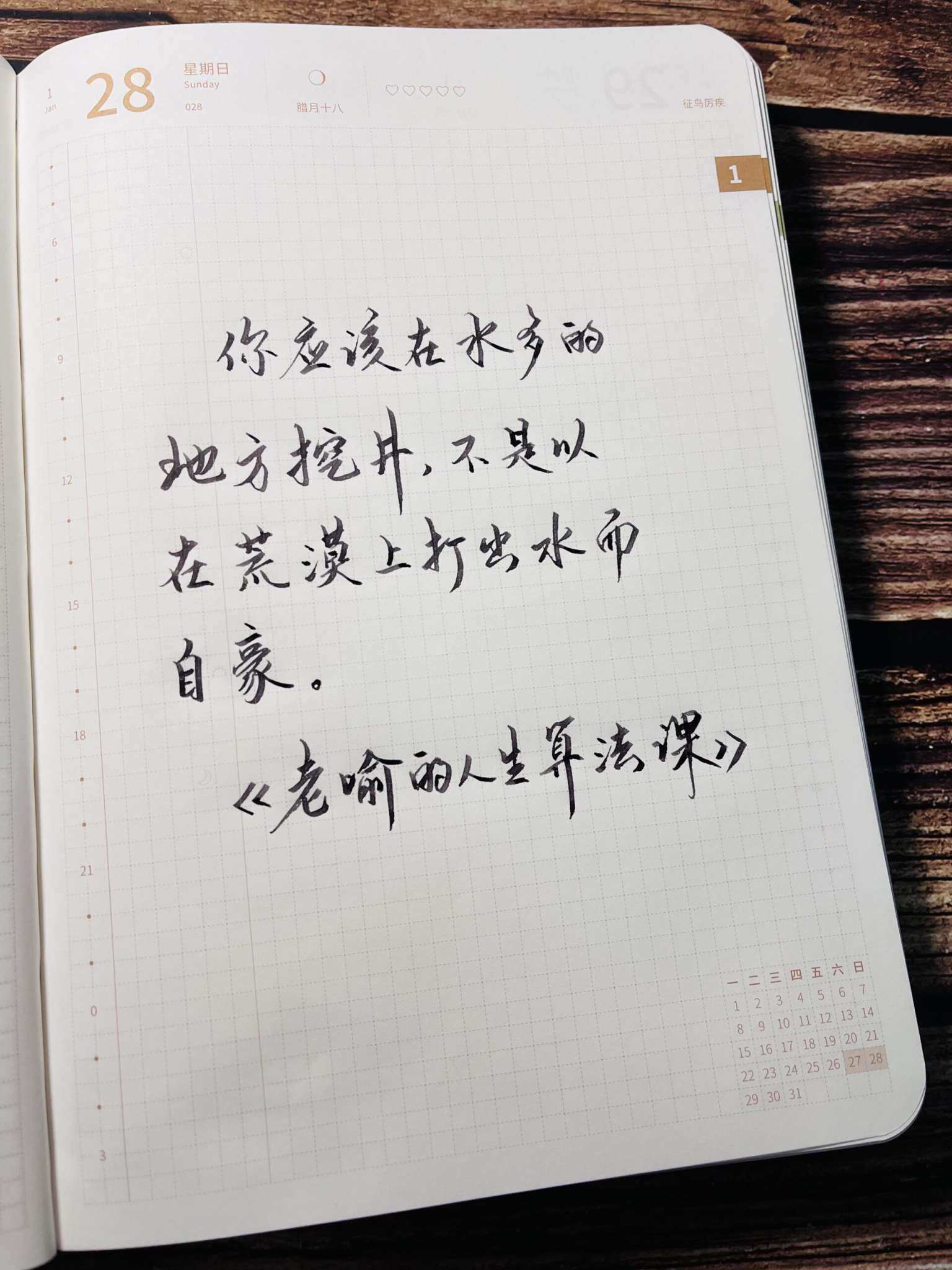 自在手帐2024年1月28日