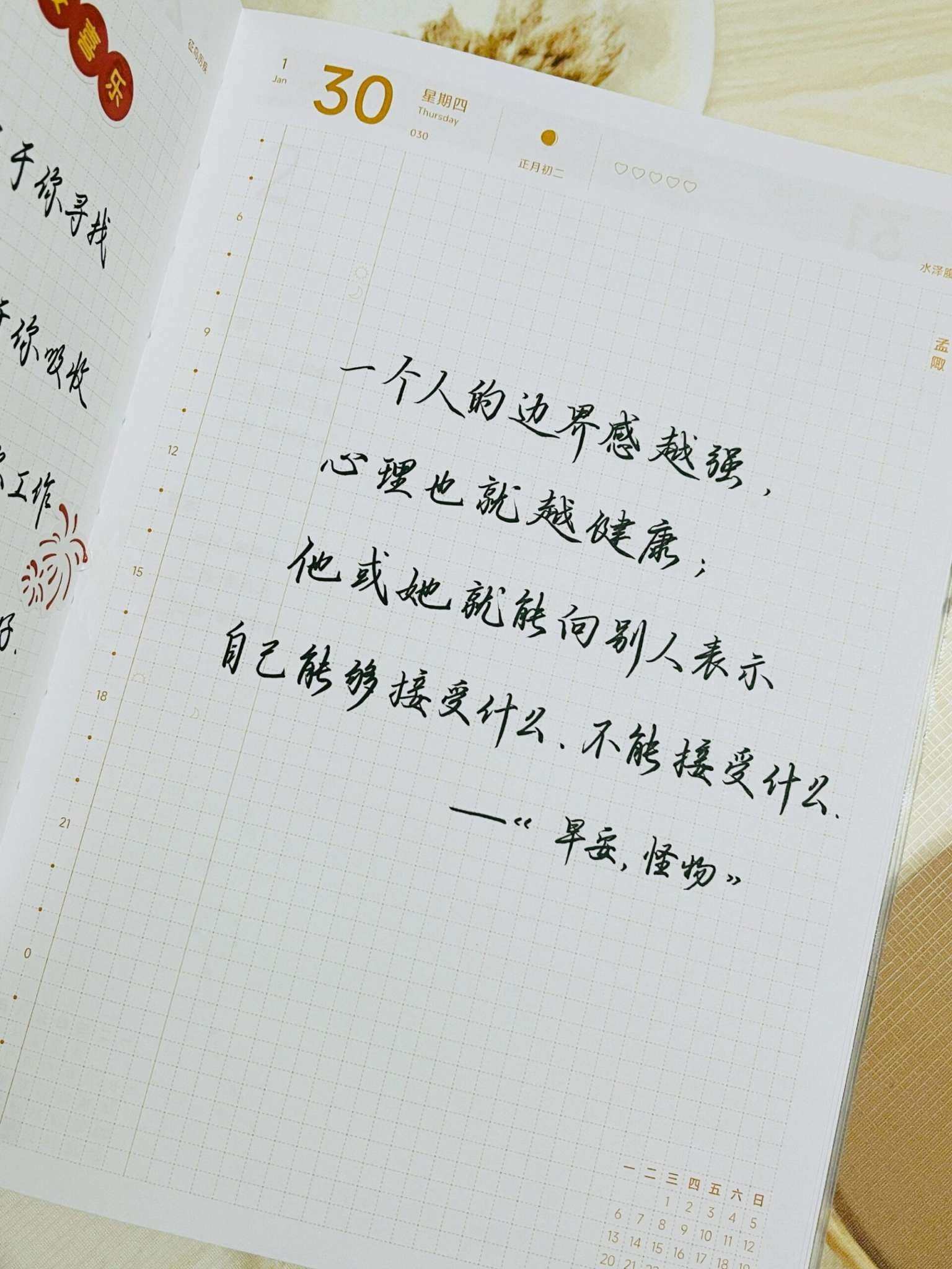 自在手帐2025年1月30日