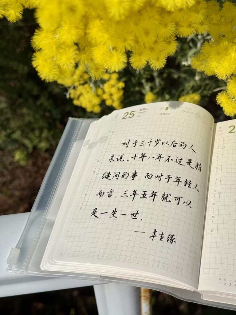 自在手帐历史内页可见时间数字,手写文字横跨刻度区域,周围保留空白